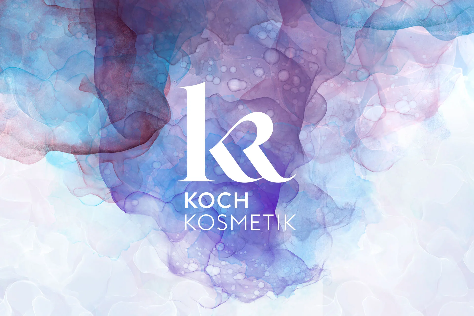 Visual with logo design and watercolor effect for Koch Kosmetik
