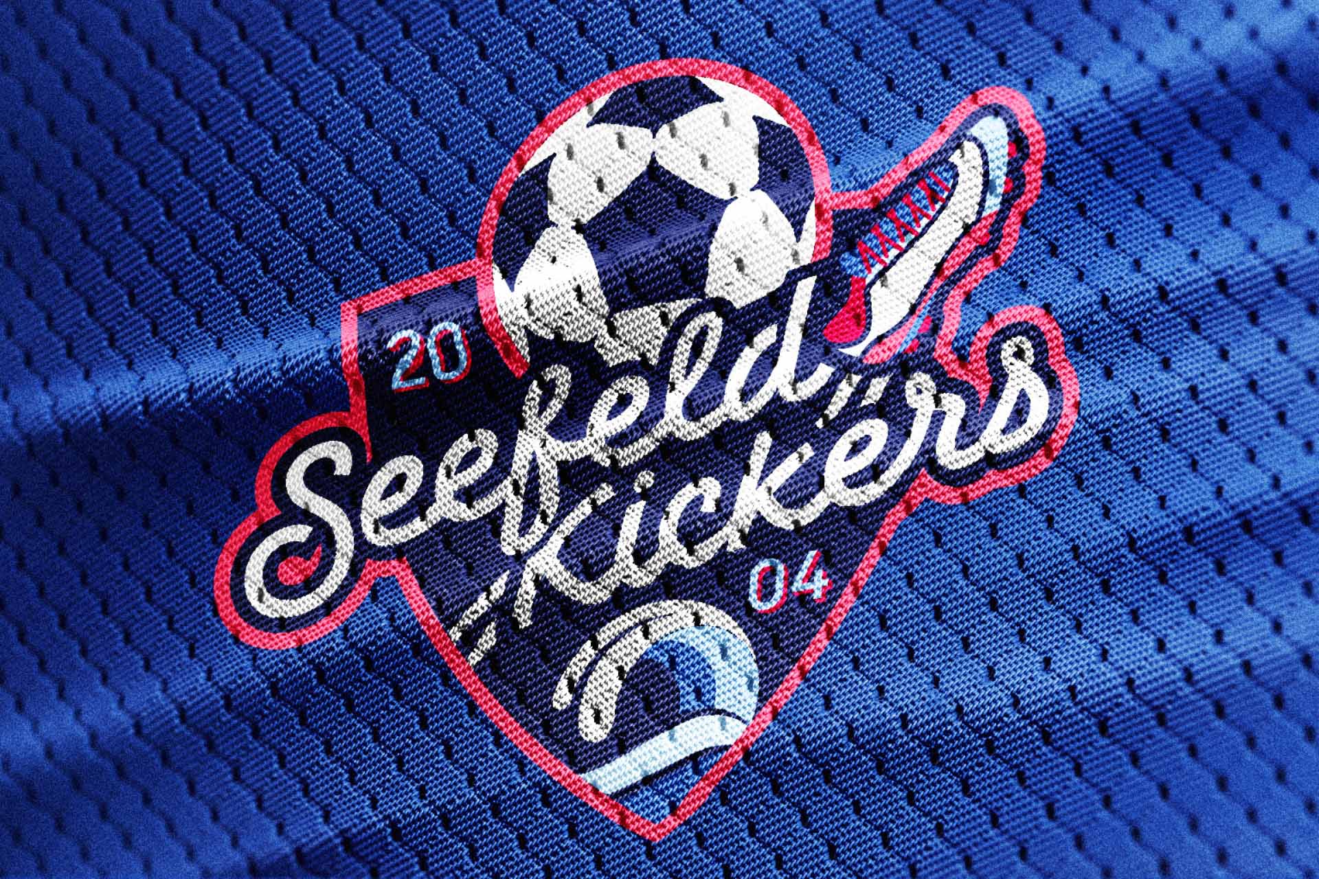 seefeldkickers logo design on fabric