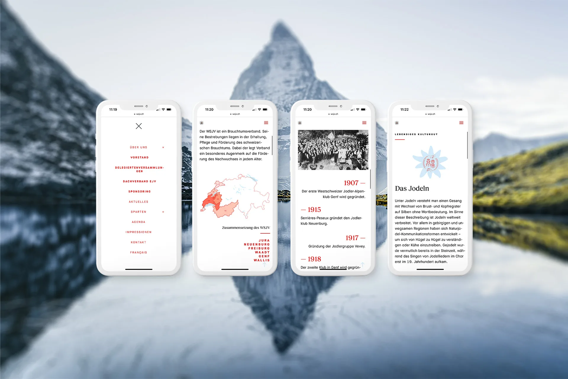 Responsives Webdesign der Webseite des Westschweizerischen Jodlerverbandes